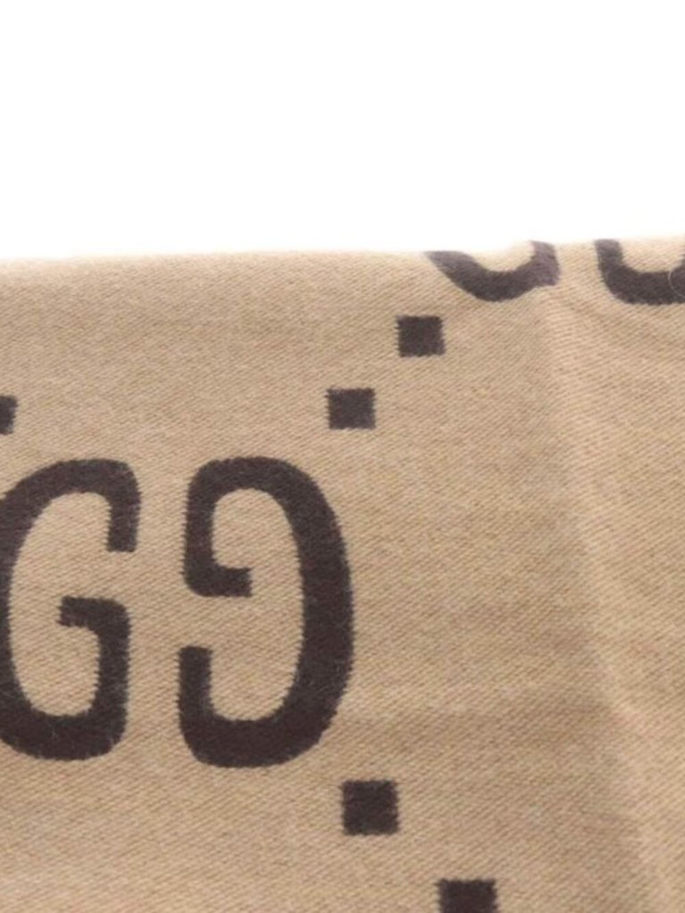 Gucci GG Jagadouble Silk Scarf Shawl Beige Brown - Picture 5 of 6